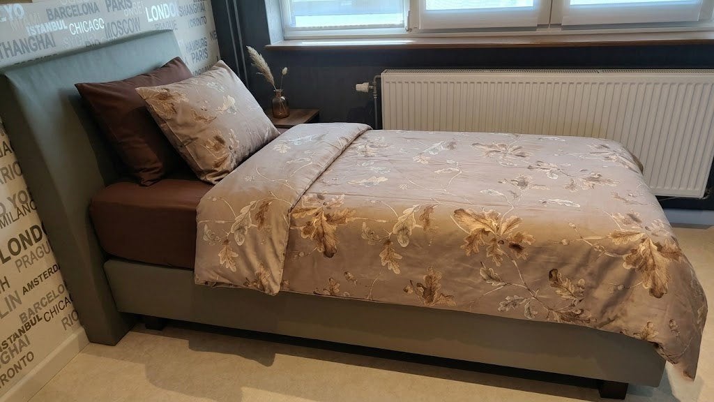 Luxe boxspring 1 persoons, Ophalen, 90 cm, Eenpersoons, Zo goed als nieuw