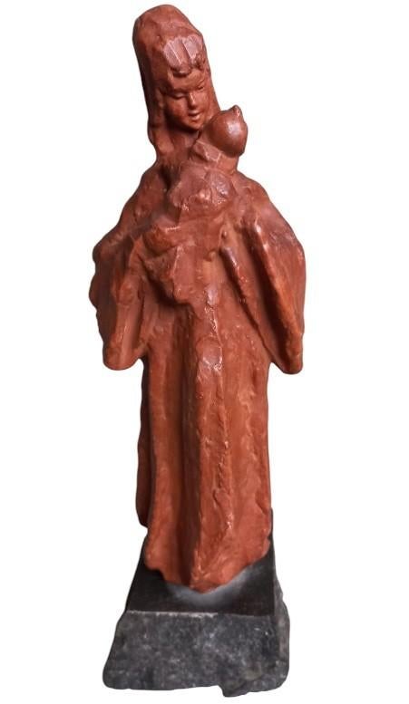 Ernest Patris terracotta beeld. 1909-1981, Ophalen, Steen of Keramiek, Beeld, Scène