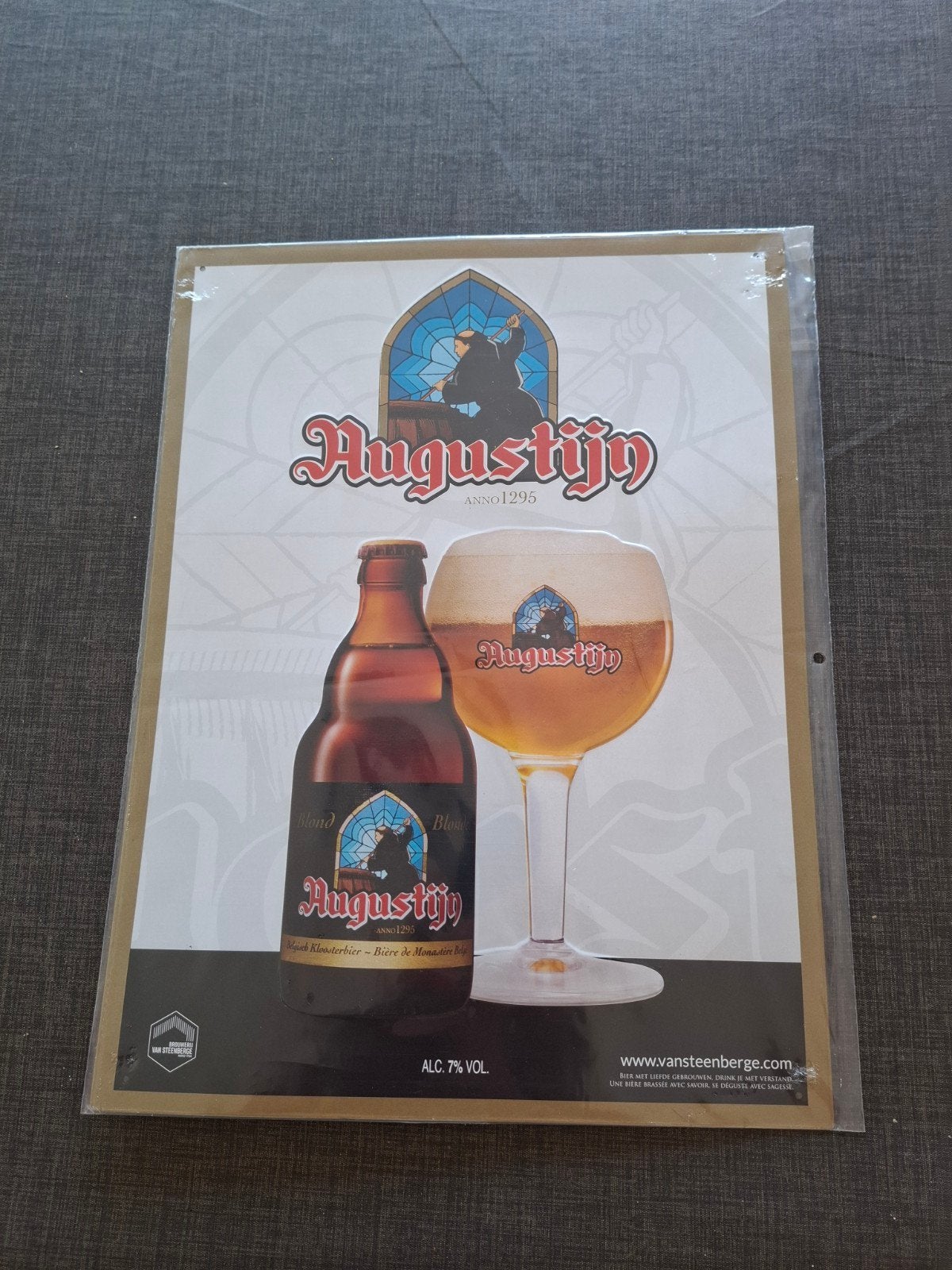plakaat augustijn, Verzamelen, Ophalen of Verzenden, Nieuw, Reclamebord, Plaat of Schild, Overige merken
