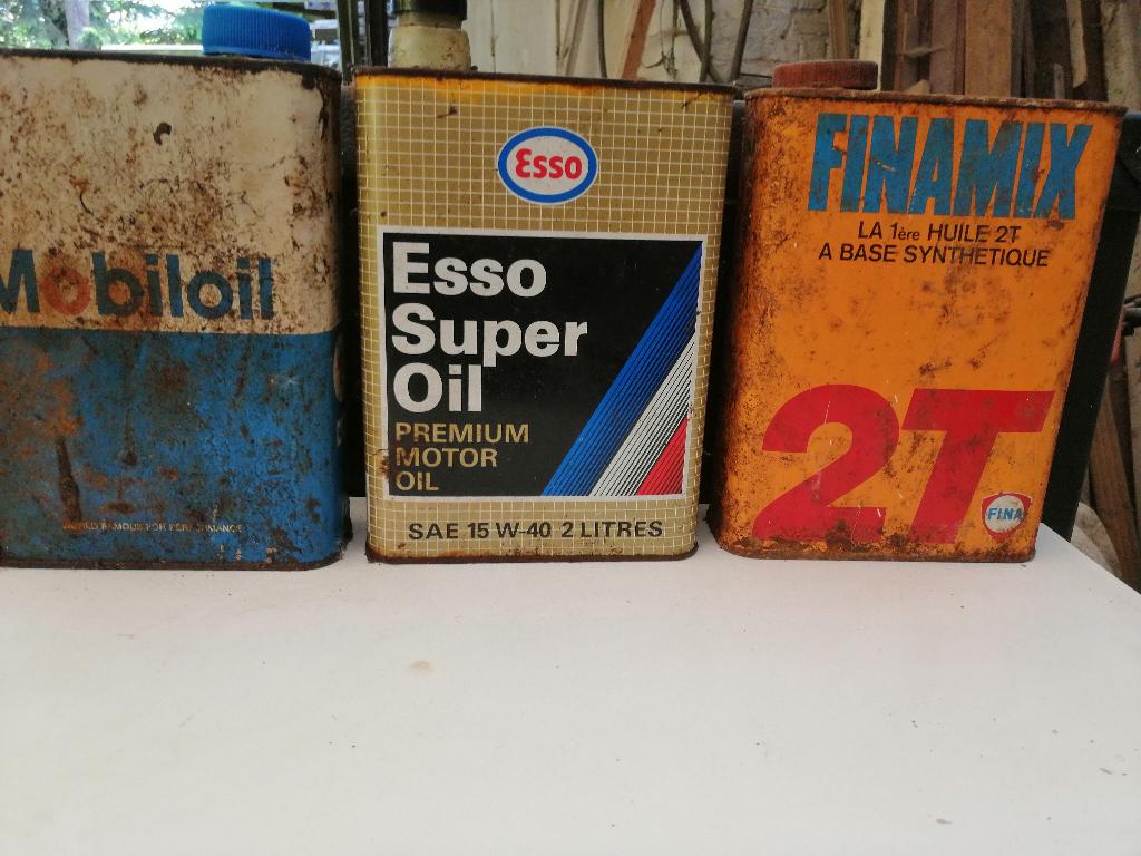 VINTAGE - Bidons d'huile anciens pour ambiance garage, Enlèvement ou Envoi, Utilisé, Emballage