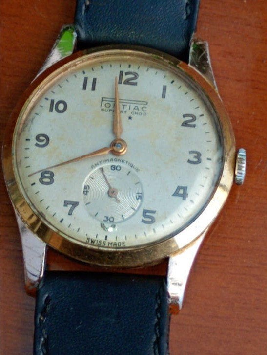 Pontiac** Support Choc jaren 40, Montre-bracelet, Enlèvement ou Envoi, Cuir, Utilisé
