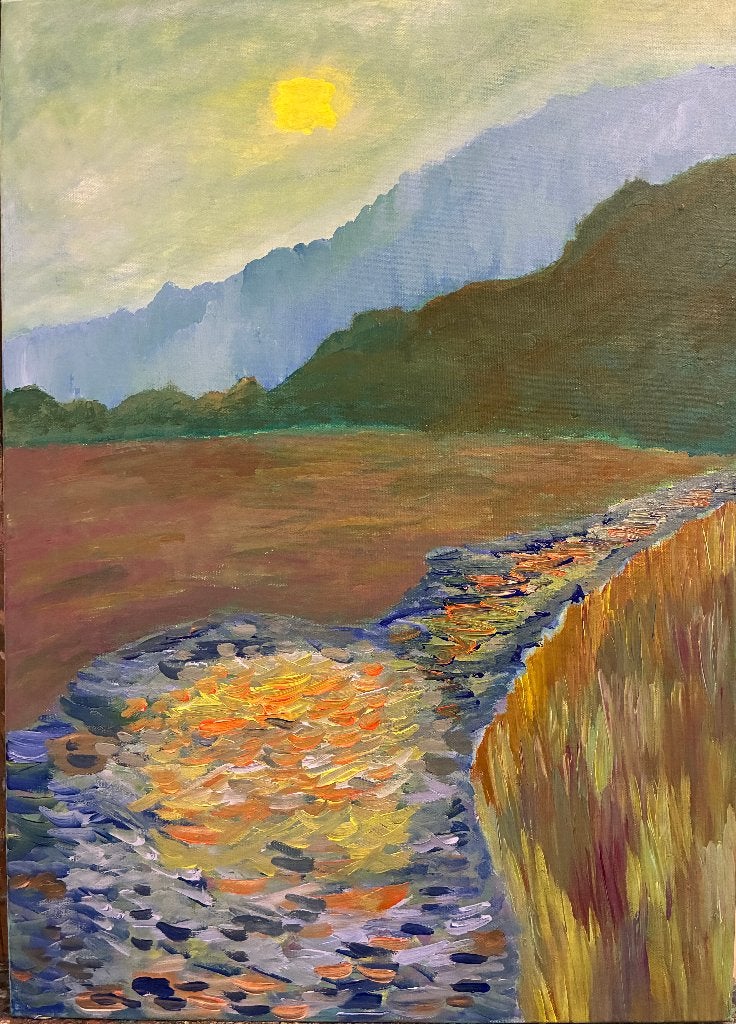 Peinture sur toile montagne tableau cadre schilderij, Enlèvement ou Envoi