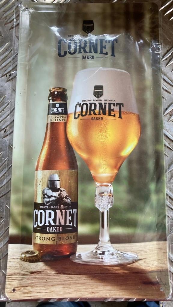 Cornet metalen bord, Verzamelen, Biermerken, Ophalen of Verzenden