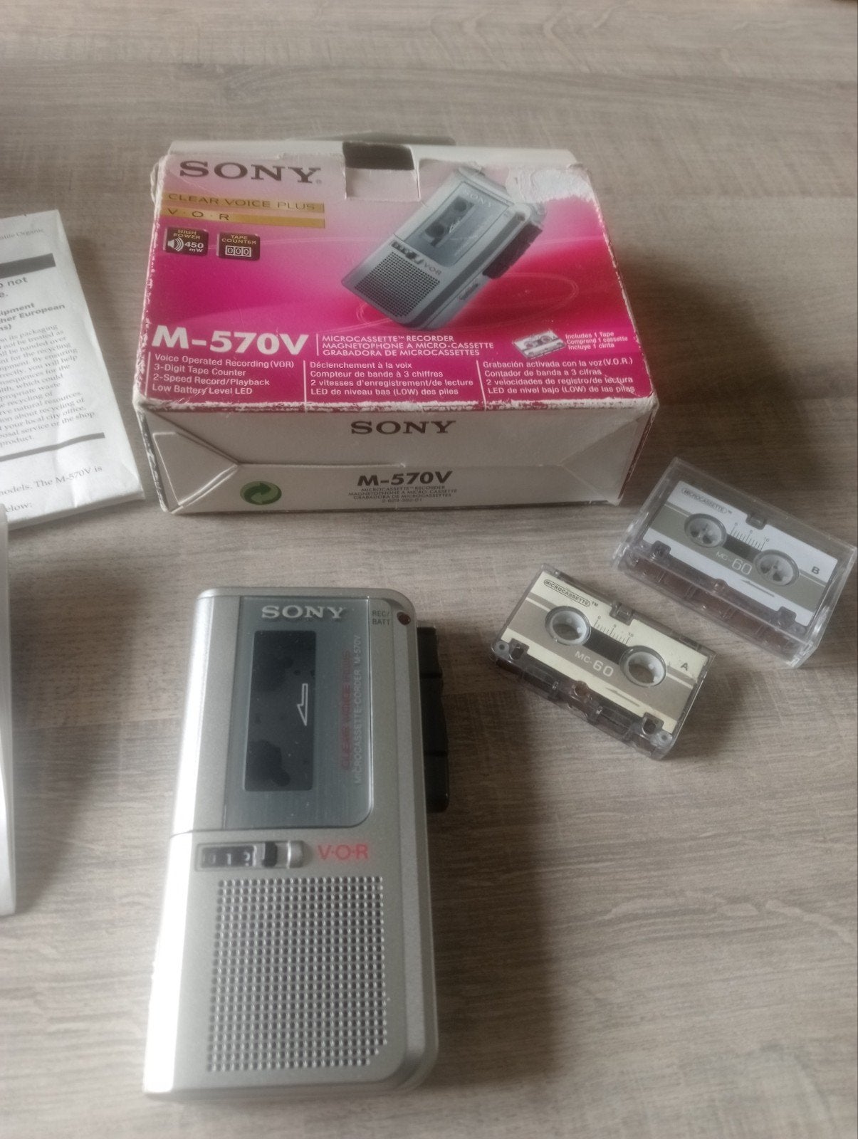 Sony M-570 Dictafoon/micro cassette recorder vintage  NIEUW, Audio, Tv en Foto, Ophalen of Verzenden, Enkel, Sony