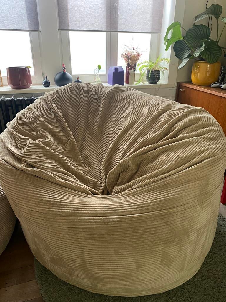 Pouf XXL Vestak, Maison & Meubles, Enlèvement, Utilisé, Beige, Pouf