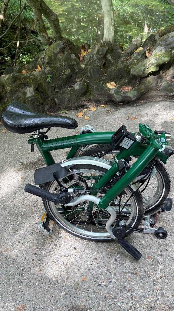 Brompton M6R Green 6 versnellingen licht bagagerek, Ophalen, Brompton, Velgrem, 14 tot 16 inch