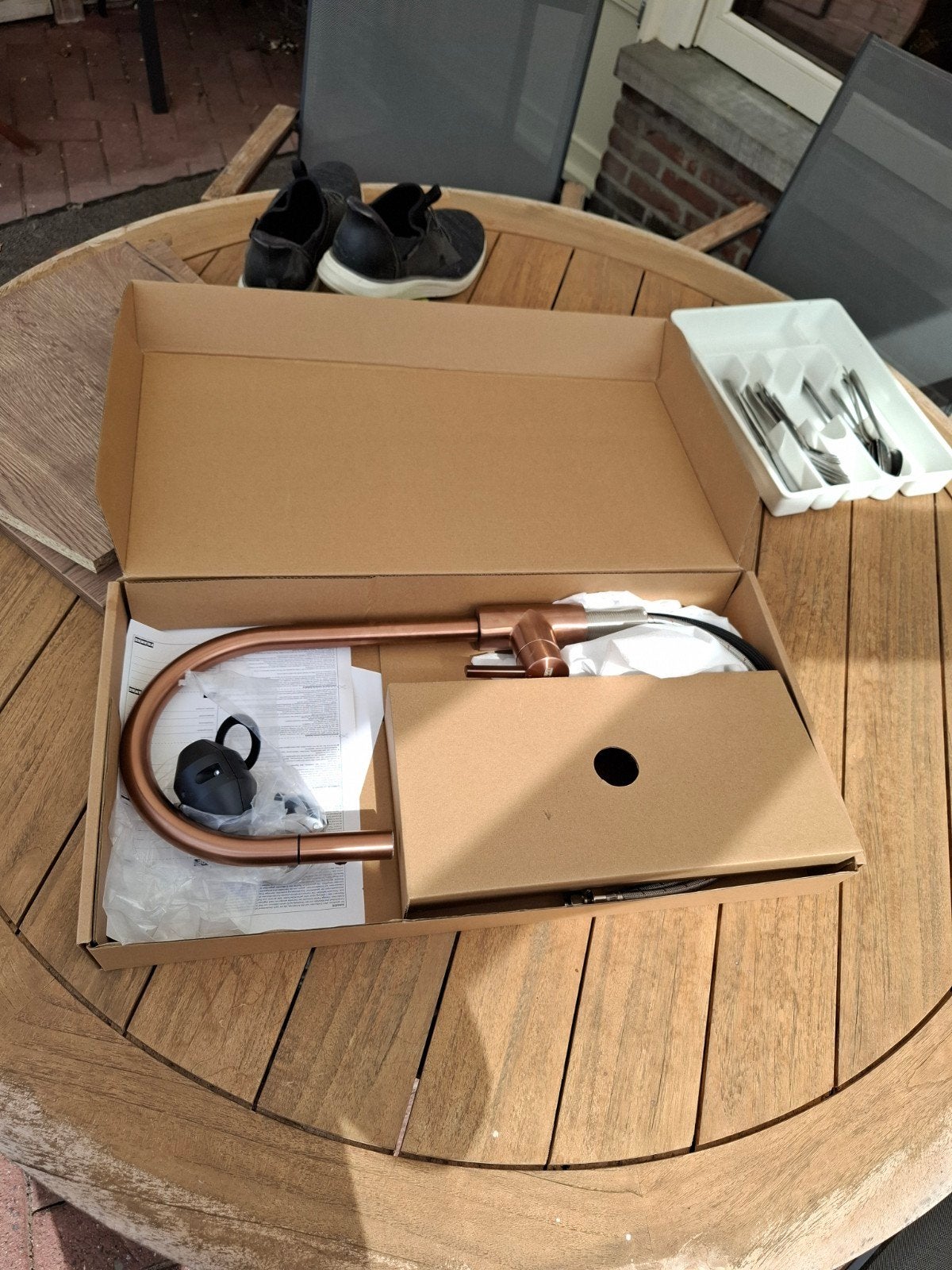 Neo J Copper uittrekbare 180 DJ, Ophalen, Nieuw, Koper, Kraan