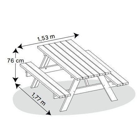 Table picnic FOREST, Jardin & Terrasse, Enlèvement, Neuf, Bois