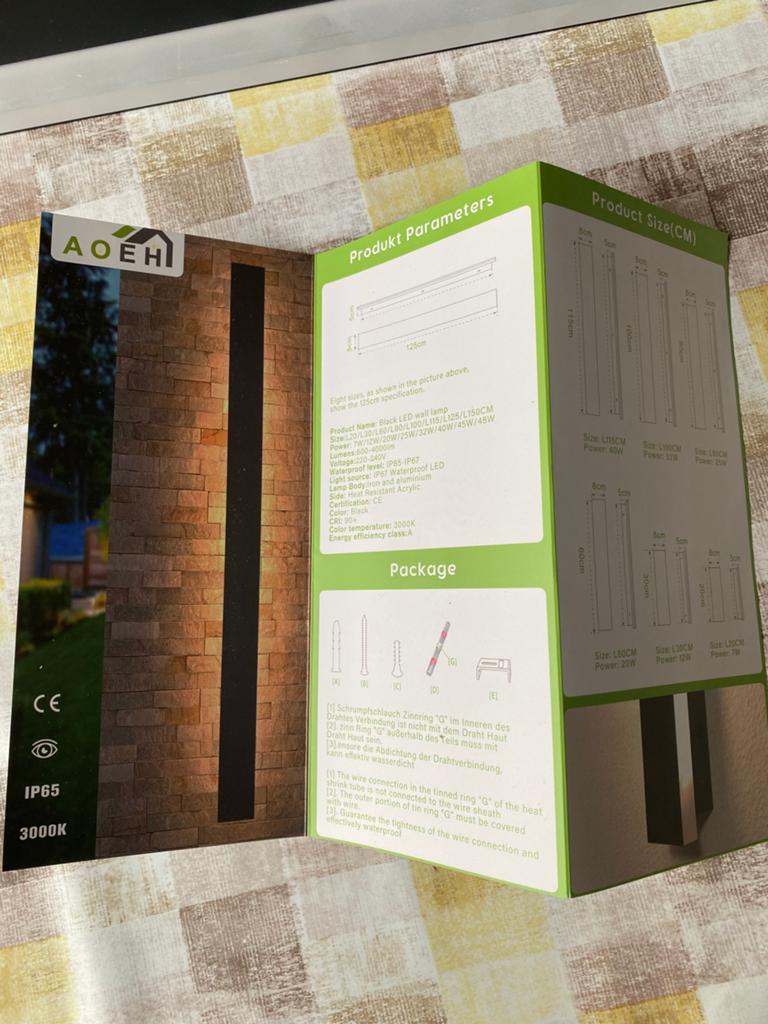 Led Wandlamp - Modern en waterdicht (IP65), Tuin en Terras, Minder dan 250 cm, Blokhut, Nieuw, Ophalen of Verzenden
