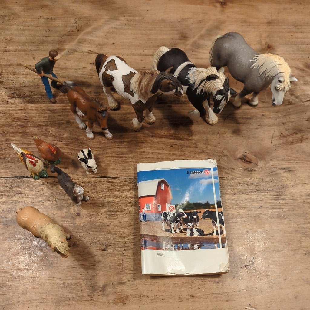 Schleich paarden en andere dieren (5x jaren 2000, 5x 90's), Ophalen of Verzenden, Gebruikt, Paard, Beeldje of Figuurtje
