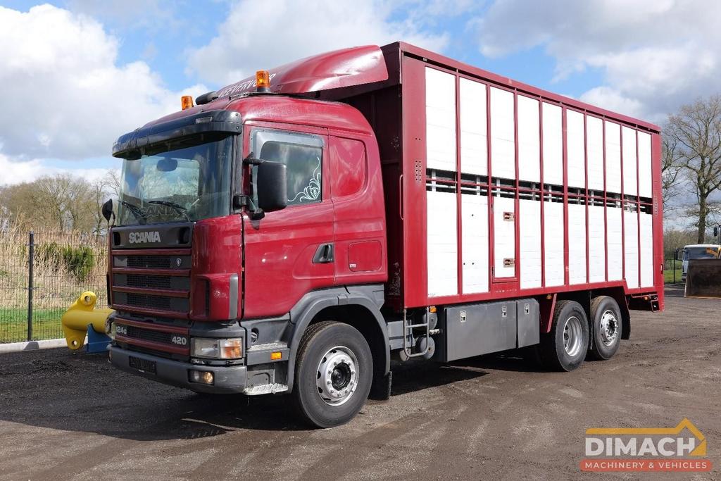 Scania 124G 420 Scania 124G 420 PK - Euro 3 - levendvee verv, Auto's, Scania, Bedrijf, Te koop, Rood