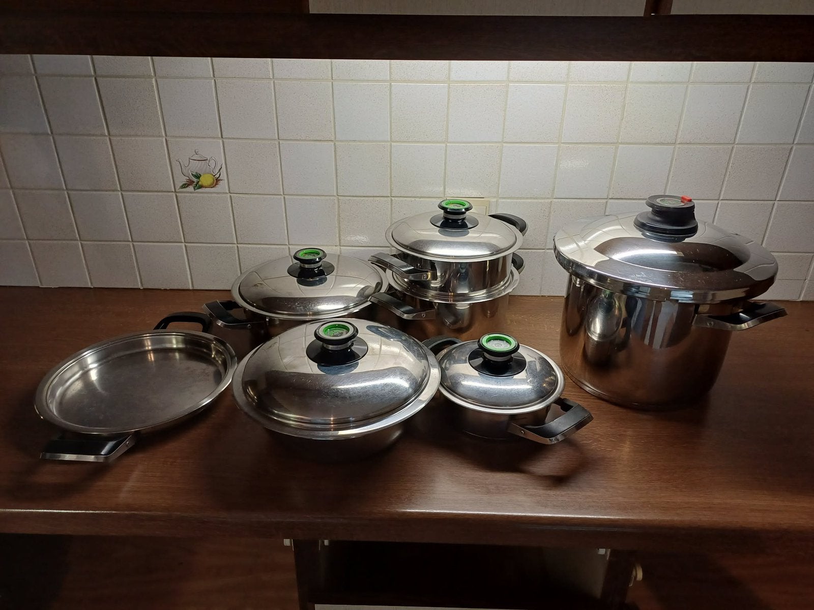 Amc kookpotte set, Huis en Inrichting, Keuken | Potten en Pannen, Ophalen, Inox, Gebruikt, Pannenset