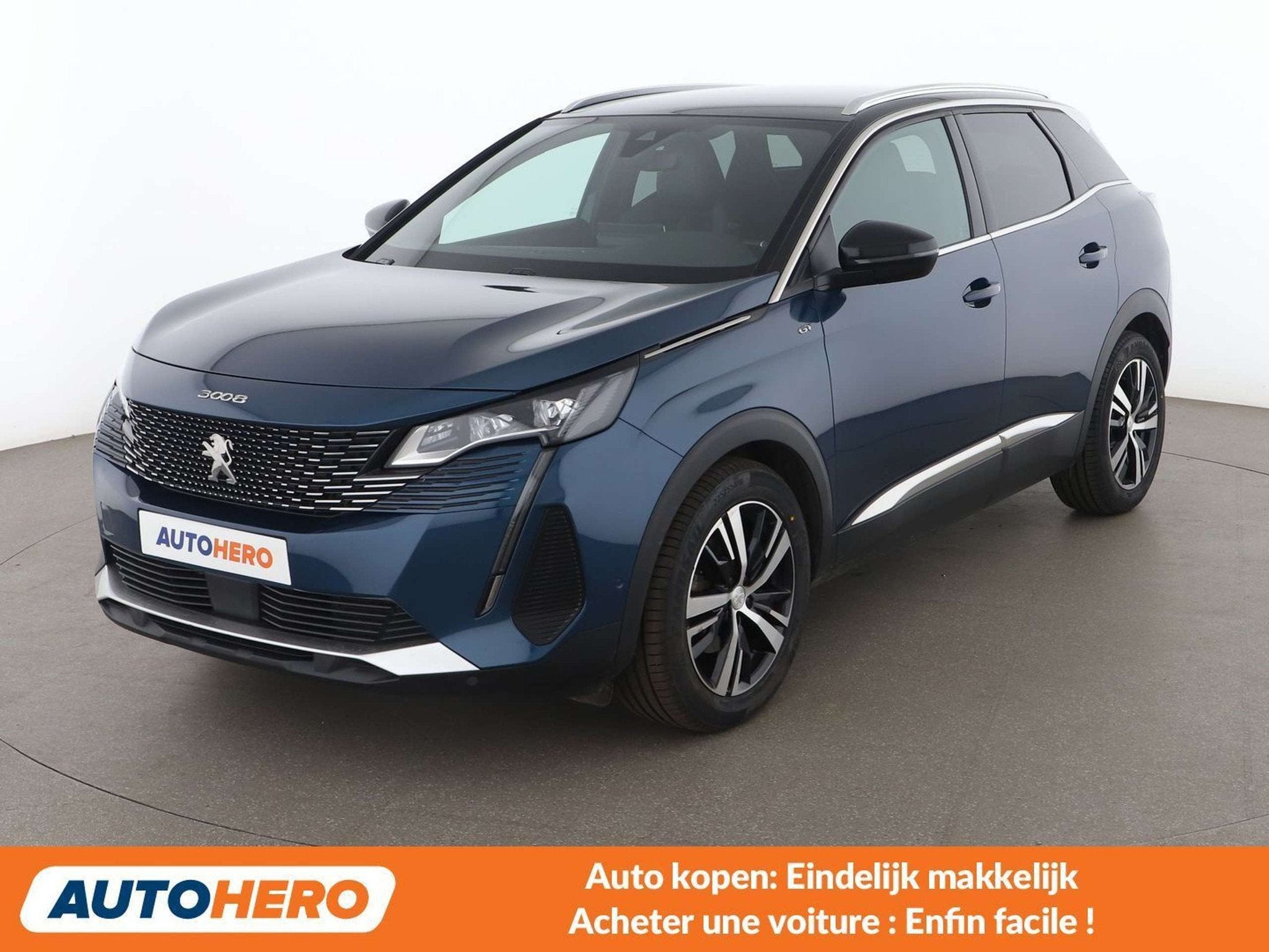 Peugeot 3008 1.5 Blue-HDi GT (bj 2021, automaat), Gebruikt, Euro 6, Blauw, Leder