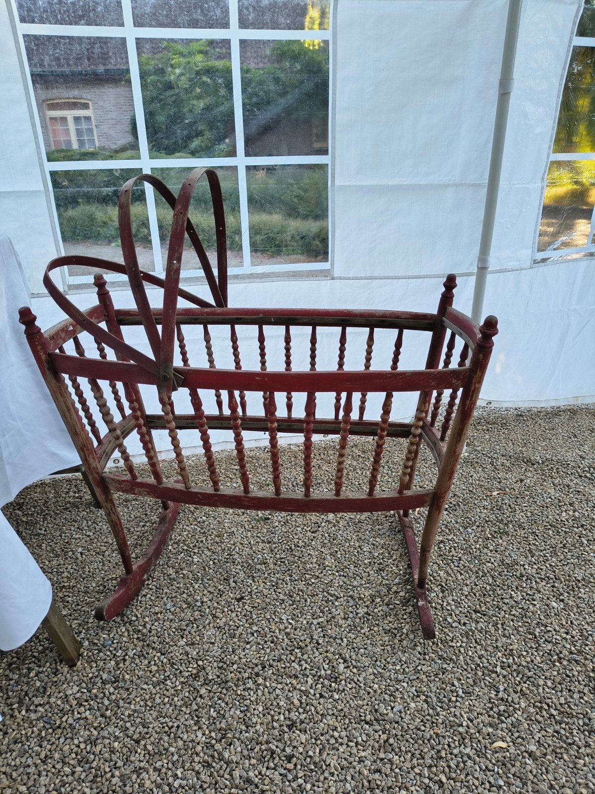 oude houten wieg uit 1930, Réglable, Vintage, Enlèvement, Utilisé