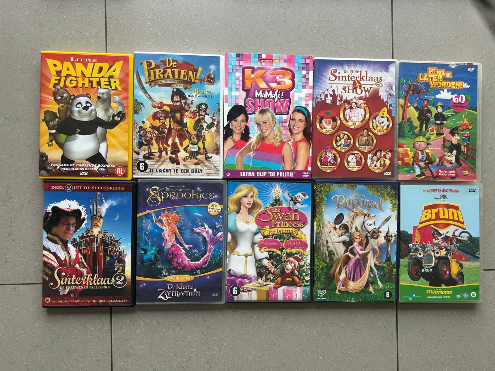 Lot van 27 Kinder-DVD’s (Disney, Studio 100, Teletubbies, K3, Ophalen, Gebruikt, Sinterklaas, Show