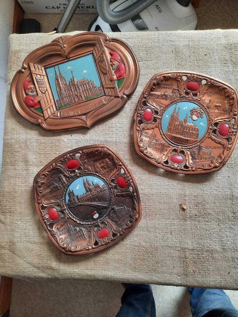 Vintage koperen schalen Duitsland - 3 stuks., Antiek en Kunst, Ophalen, Koper
