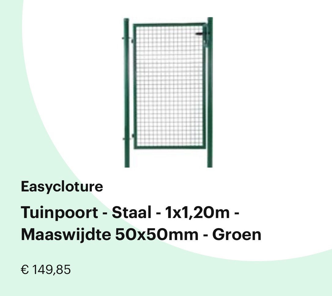 Tuinpoortje groen, Tuin en Terras, Ophalen, Met poort, Gebruikt, Tuinhek