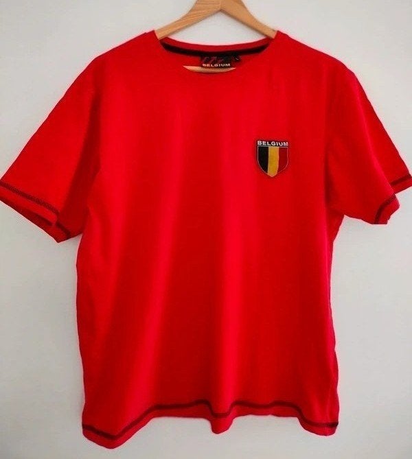 Voetbal T-shirt Belgium. Rood, Medium, Kleding | Heren, T-shirts, Maat 48/50 (M), Ophalen of Verzenden, Zo goed als nieuw, Rood