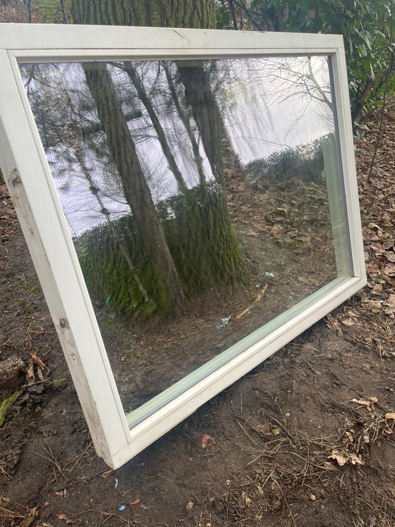 Massief houten raam, Raamkozijn, Nieuw, Inclusief glas, 75 tot 150 cm