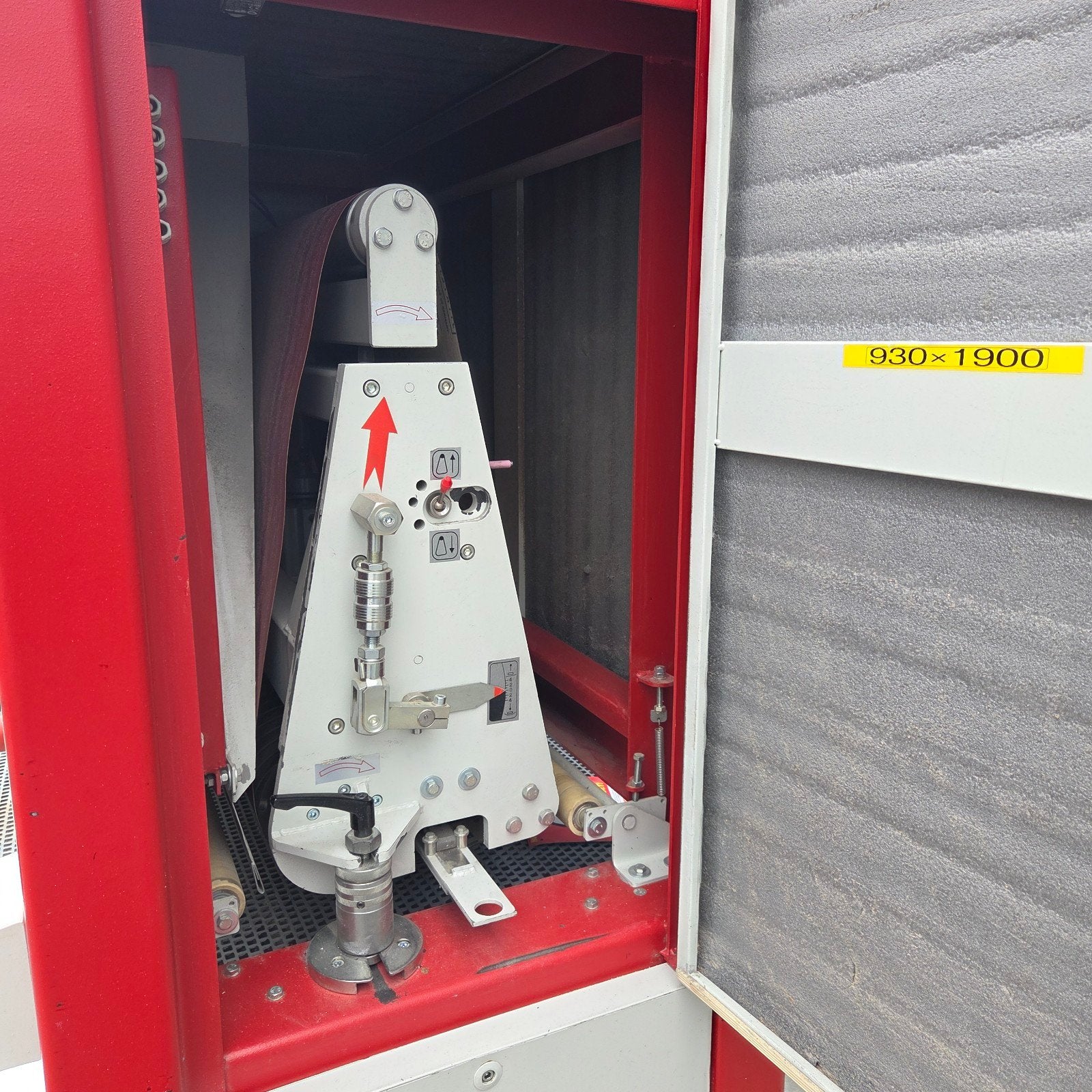 Breedbandschuurmachine 930mm compact als nieuw, Doe-het-zelf en Bouw, Ophalen of Verzenden, Zo goed als nieuw, 1200 watt of meer