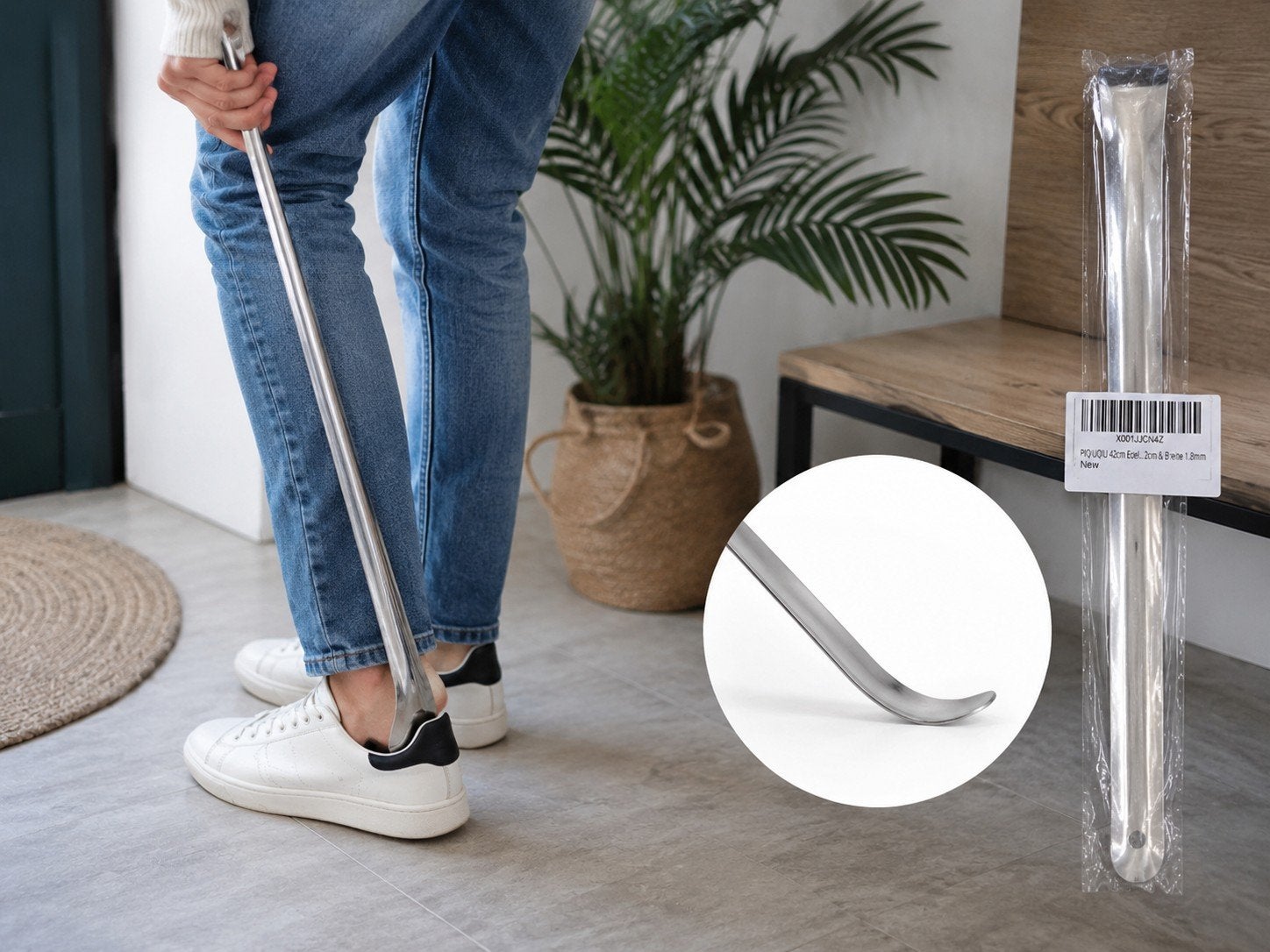 Chausse-pied long en métal inoxydable 42 cm – Neuf, Huis en Inrichting, Keuken | Complete keukens