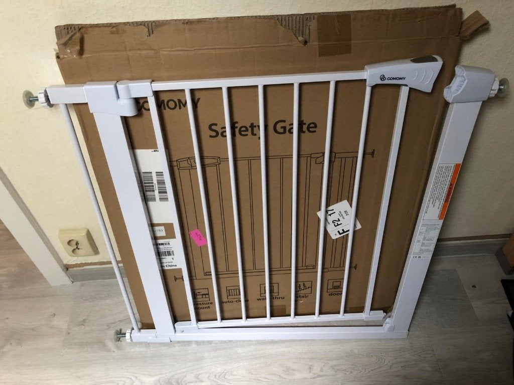 veiligheidsrekje  - wit - instelbaar tot 103 cm, Kinderen en Baby's, Traphekjes, Ophalen, 100 tot 115 cm, Zo goed als nieuw, Klemhekje