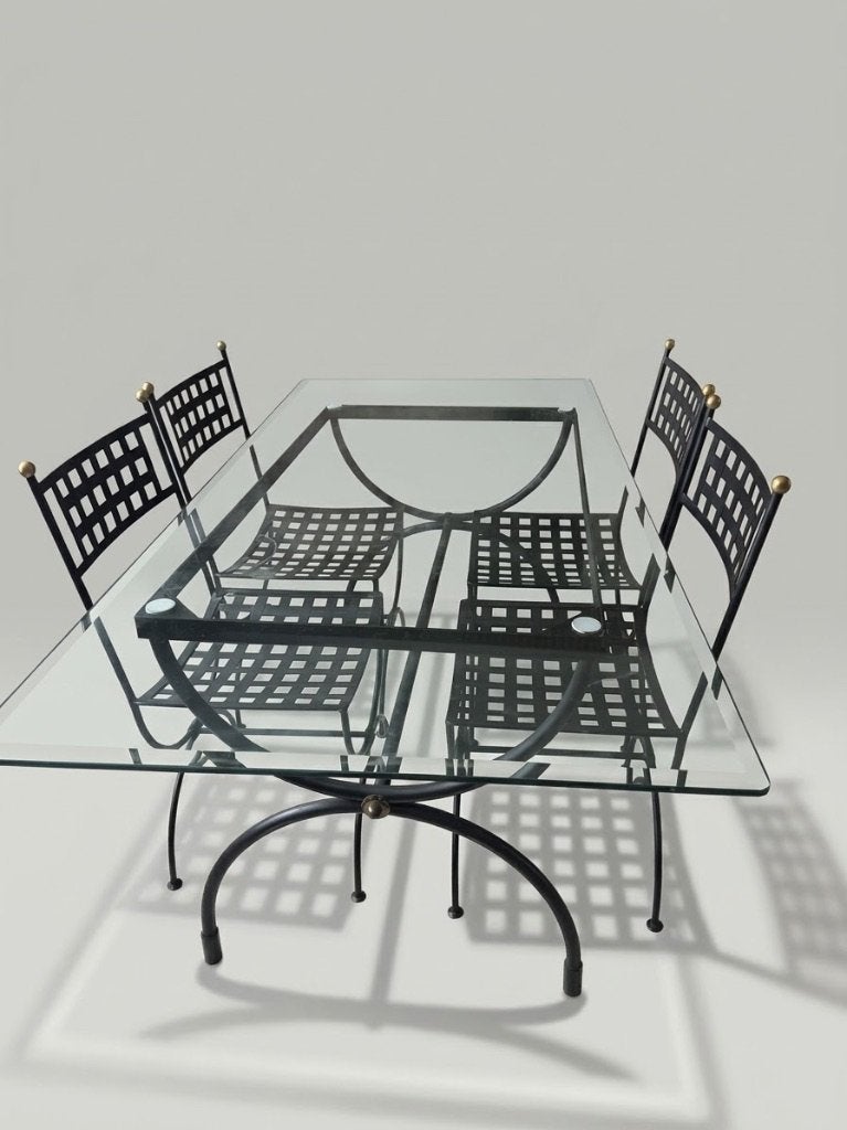 Table et chaise en fer forgé, Enlèvement, Utilisé, Métal