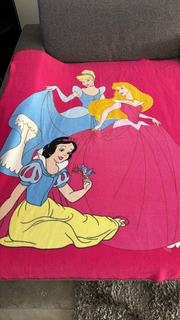 Fleece dekentje prinsessen, Kinderen en Baby's, Ophalen of Verzenden, Zo goed als nieuw