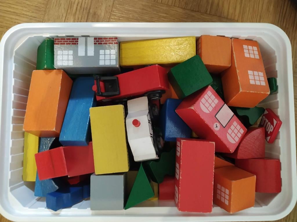 houten gekleurde blokken om mee te bouwen, Ophalen of Verzenden, Bouwen