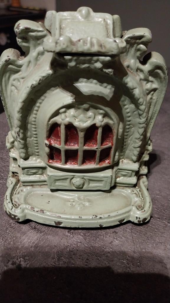 Antieke inktpot Tromoeil kachel Salamandre Godin 1900, Ophalen of Verzenden