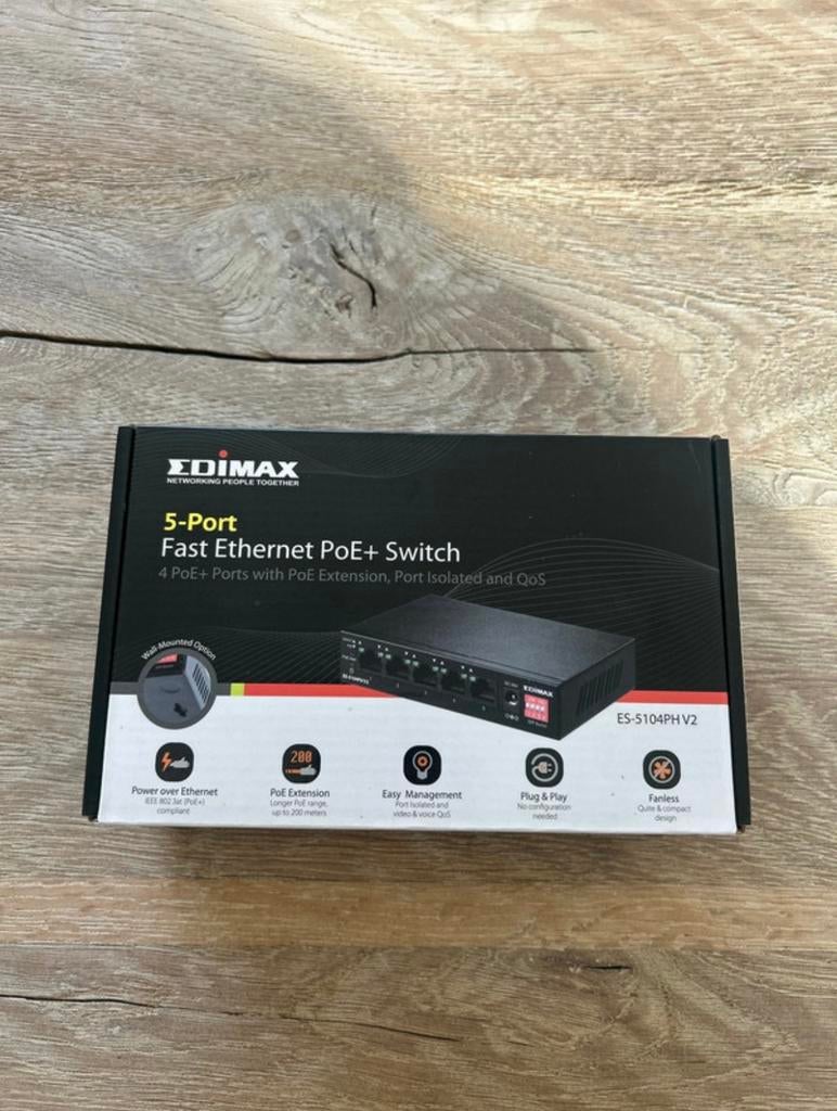 Edimax PoE + switch, Ophalen of Verzenden, Nieuw