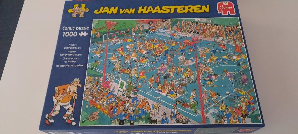 puzzel Jan van Haasteren : 1000 stuks hockey, Ophalen of Verzenden, 500 t/m 1500 stukjes, Zo goed als nieuw, Legpuzzel