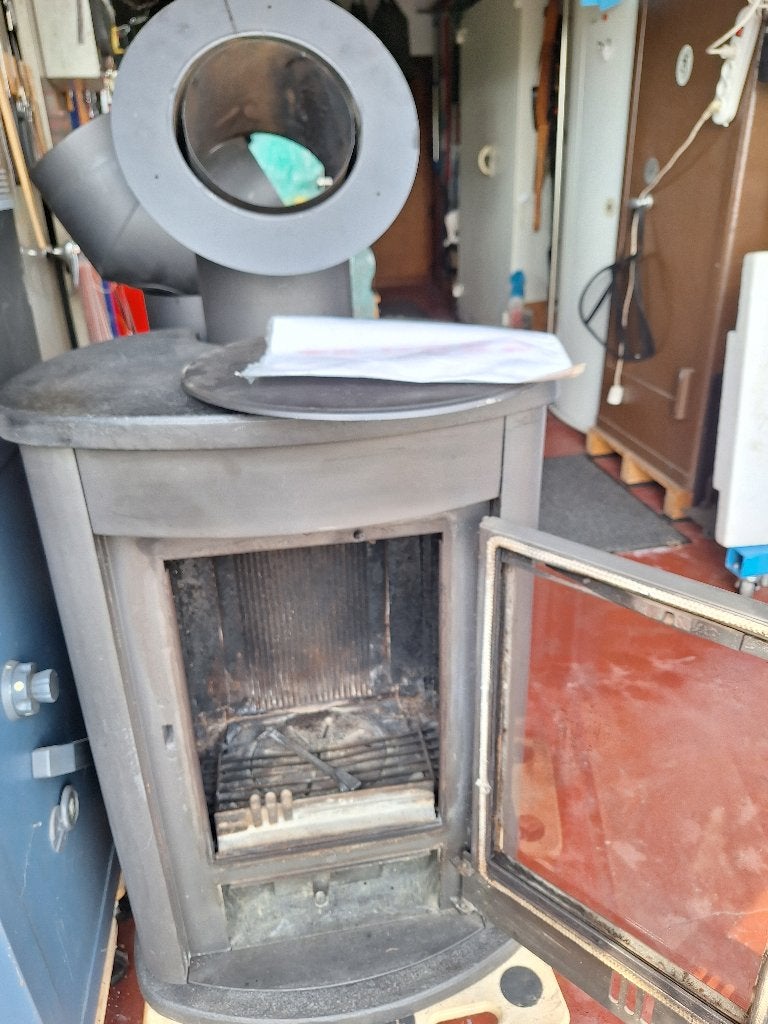 houtkachel Flam Milo, Maison & Meubles, Cheminées, Enlèvement, Utilisé, Cheminée sur pied, Cheminée au bois