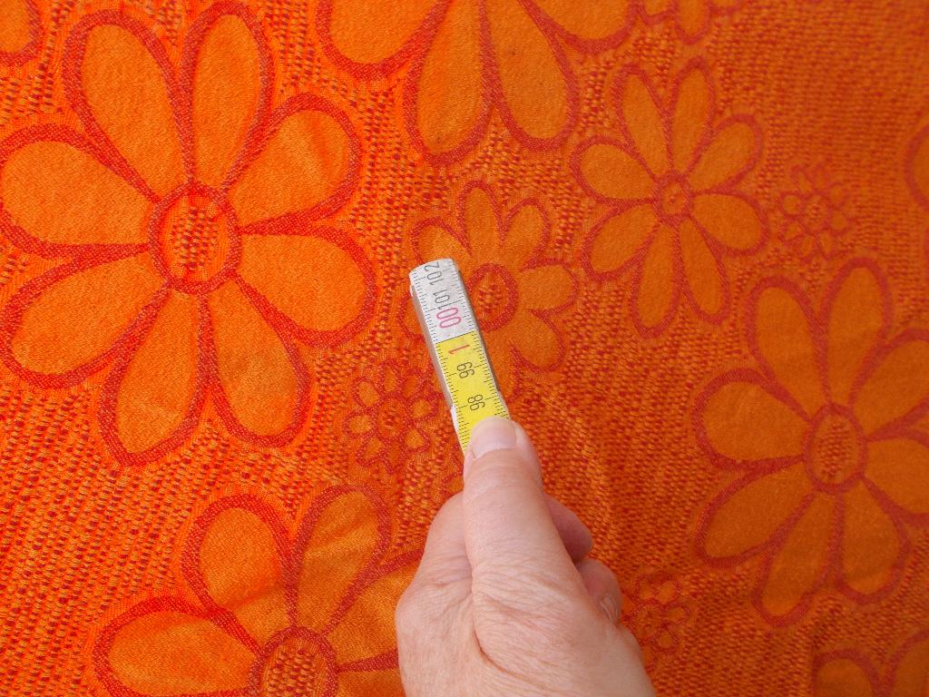 Echte jaren 60s gordijnen oranje bloemen vintage, Ophalen of Verzenden, Gebruikt, Overige kleuren, Jaren 60's funkie