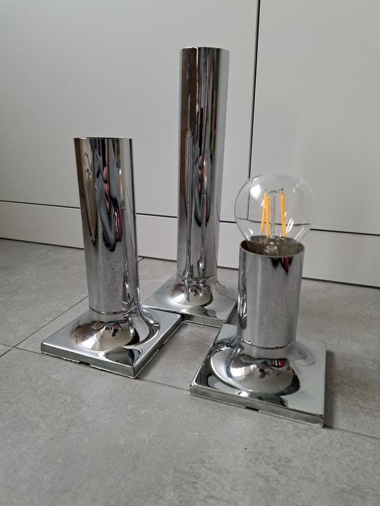 Set van 3 vintage Rolf Krüger lampen (1966), Ophalen, Gebruikt, Metaal