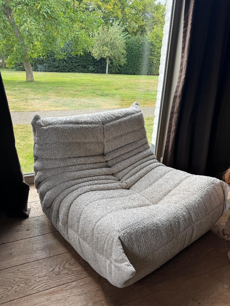 Ligne Roset Togo Eenzit - Bouclé Beige, Ophalen, Eenpersoons, 100 tot 125 cm, Nieuw