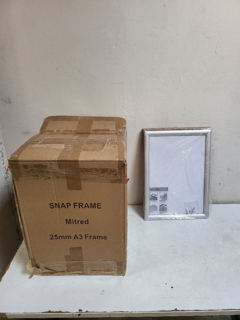 Snap Frame kliklijst met aluminium kader A3 Mitred-20 stuks, Metaal, Standaard fotolijst, Ophalen of Verzenden, Grijs