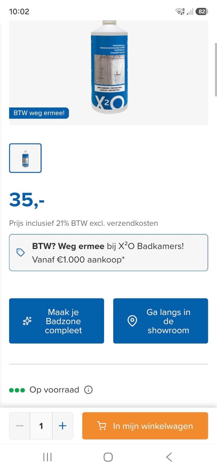 glasbeschermer douchewand NIEUW, Ophalen