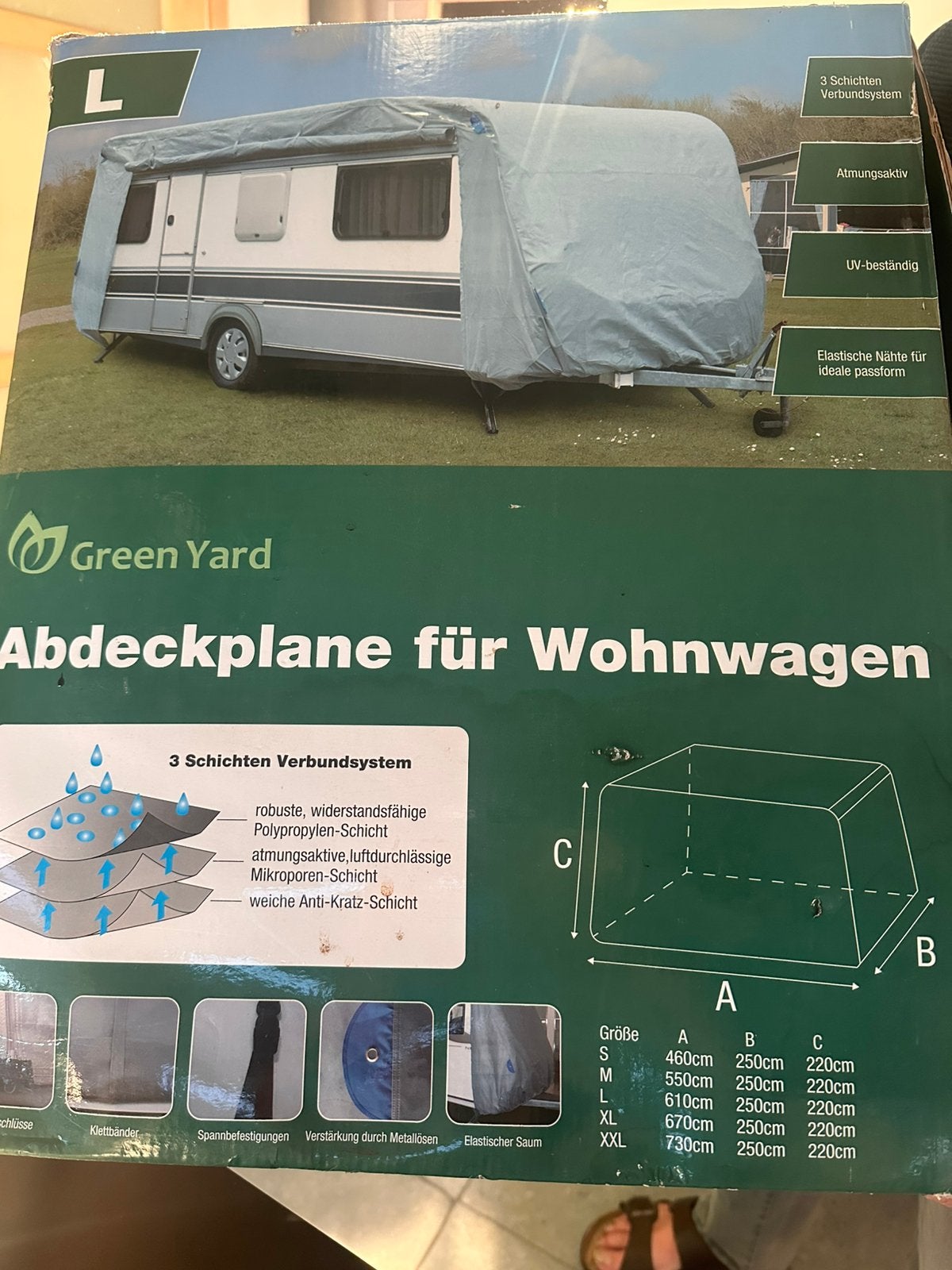 GreenYard caravanhoes maat L 610x250x220 cm, Caravanes & Camping, Enlèvement ou Envoi, Comme neuf