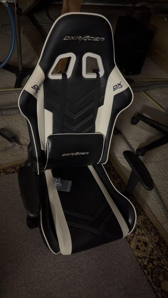 DXRacer Gaming Chair Black & White, Comme neuf, Chaise de bureau de gaming, Enlèvement, Blanc