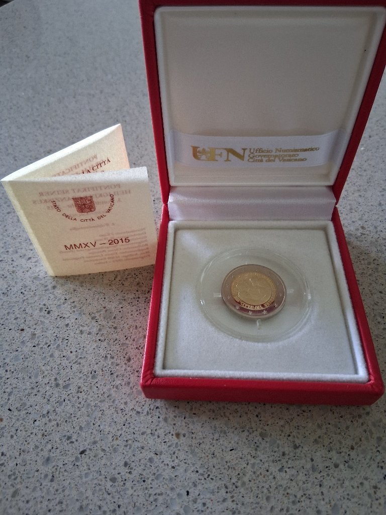 2 euro Vaticaan 2015 Wereldfamiliedag Proof, Postzegels en Munten, Ophalen of Verzenden, Vaticaanstad, 2 euro, Losse munt