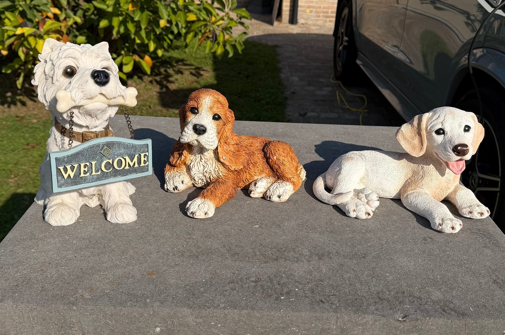 Handgemaakte beelden honden, Ophalen