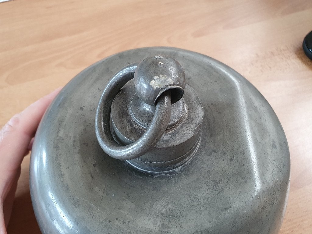 Tinnen warmwaterkruik uit het einde van de 19e eeuw, Ophalen of Verzenden
