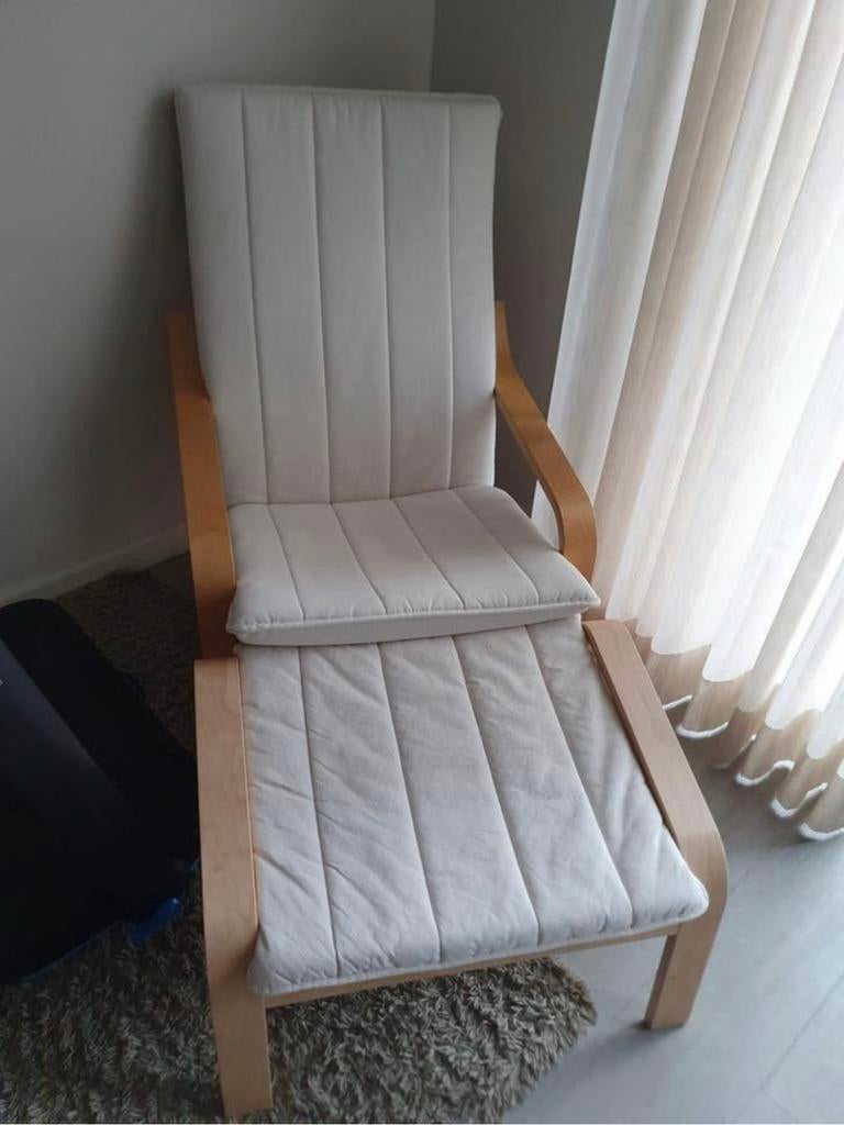 Fauteuil met voetbankje (ikea), Huis en Inrichting, Ophalen, Gebruikt