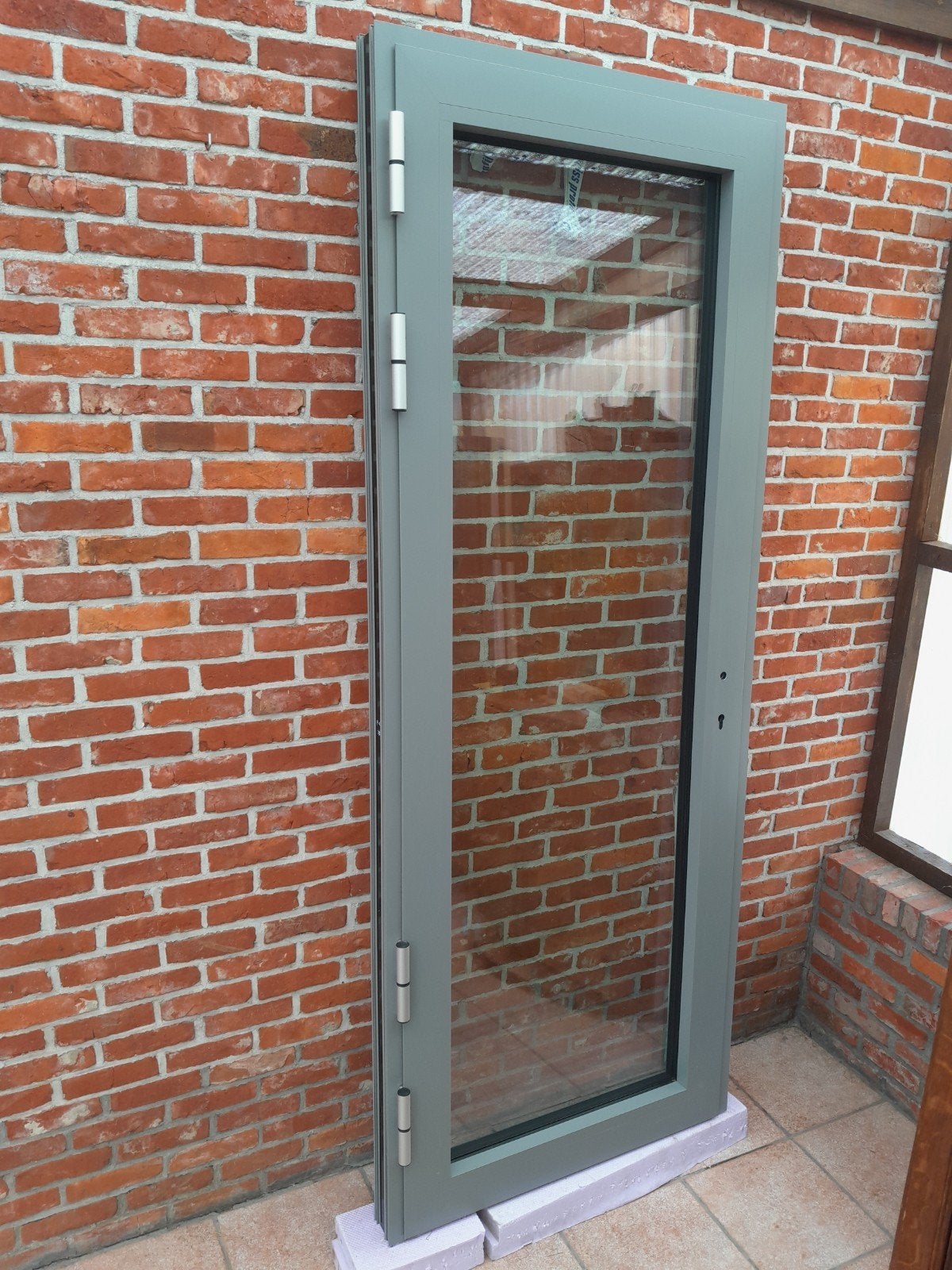 aluminium deur met glas, Ophalen, 80 tot 100 cm, 215 cm of meer, Glas