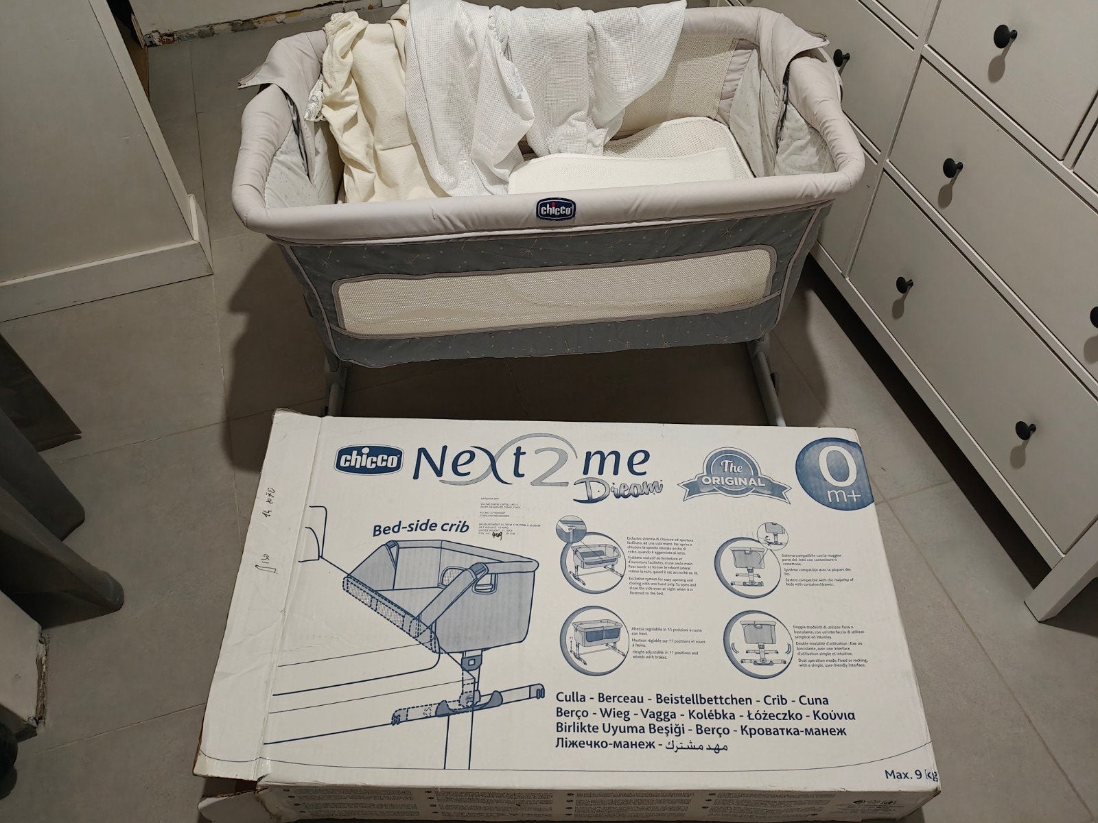Cosleeper Chicco + Aerosleep matras en overtrekken, Ophalen, Wieg