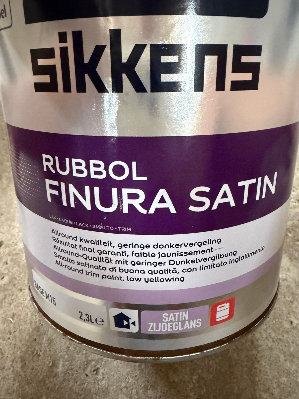 Sikkens rubbol finura donkergrijze lak 2,5liter, Hobby en Vrije tijd, Ophalen of Verzenden, Nieuw