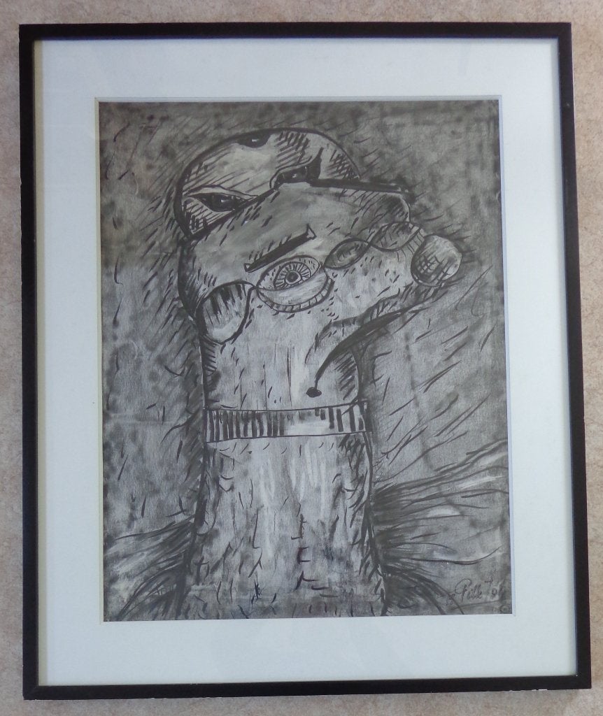 JACQUES PILLE / FIGUUR / ORIGINEEL WERK / 92x76cm / KADER, Enlèvement