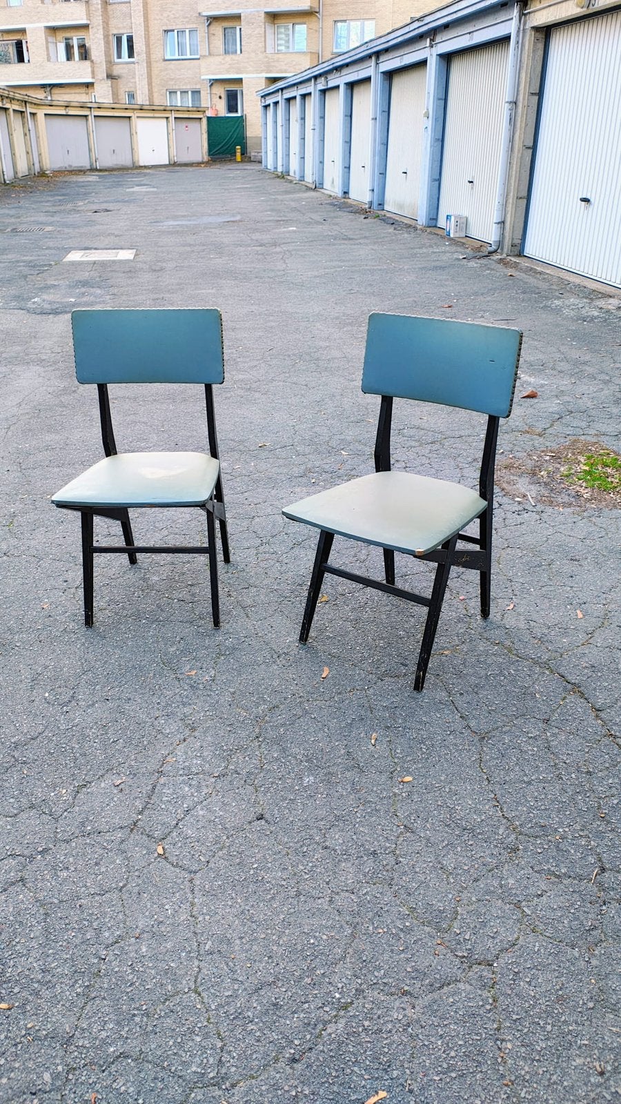 Paire de chaises vintage 1960, Maison & Meubles, Enlèvement, Utilisé