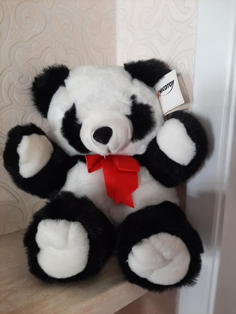 Grote zachte panda knuffel Nicotoy 40 cm, Ophalen of Verzenden, Wit, Beer, Nicotoy